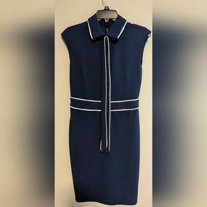 NY&C Bow-Neck Dress Size M Navy Blue